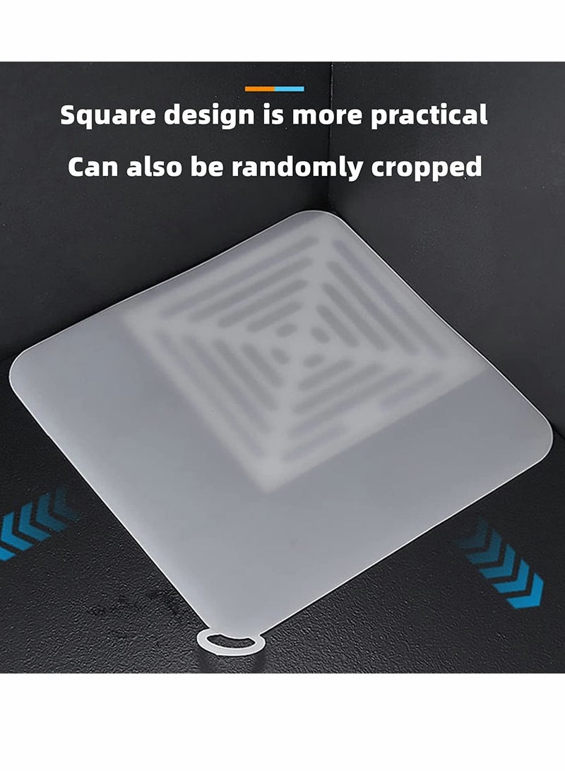 KASTWAVE 4 قطع غطاء تصريف، plugs تصريف الحمام، سدادة حوض، غطاء تصريف الصرف الصحي، حصيرة مطاطية مضادة للروائح، سدادة تصريف الدش، حصيرة مضادة للرائحة لتصريف الأرض، للمطبخ، الغسيل، المرحاض، رمادي (12 سم * 12 سم) - Image 4