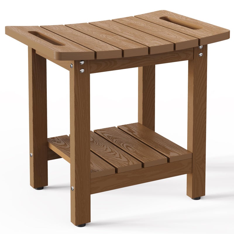 oridom HIPS Shower Benches for Inside Shower Shower Stool with SpaceEfficient Storage Shelf Waterproof Shower Chair Seat for Spa BathroomBrown - Image 3