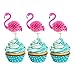 Ephlyn 24pcs 3D Flamingo Cupcake Toppers Tropical Aloha Luau Cupcake Picks for Baby Shower Summer Party Wedding Birthday Cake Decorations - Image 3