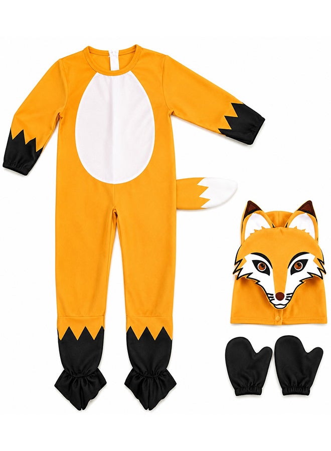Toy Land Kids Fox Animal Costume Set with Hood – Fancy Dress Jumpsuit Outfit for Boys & Girls of age 4 to 5 years - Image 1