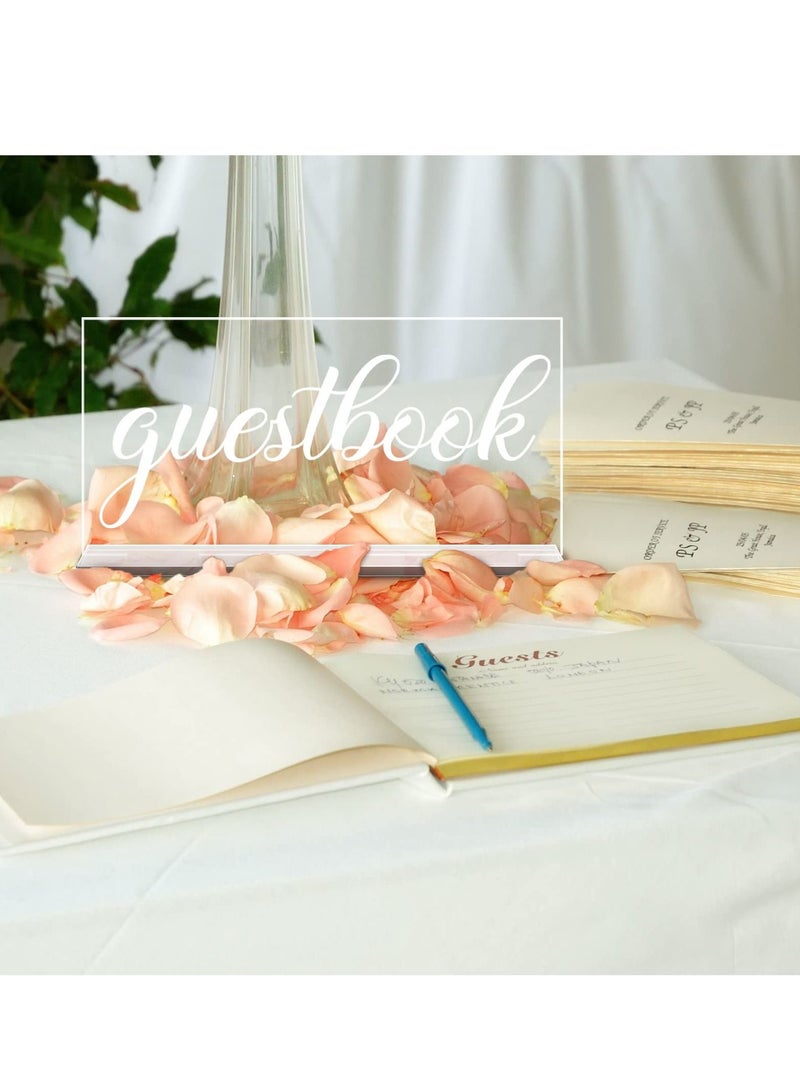 SYOSI 2 Pieces Acrylic Wedding Reception Sign Guest Book Sign Cards and Gifts Wedding Sign with Stand Rustic Farmhouse Hanging for Wedding Cabin Beach Party Home Decor, 2 Styles  - Image 2
