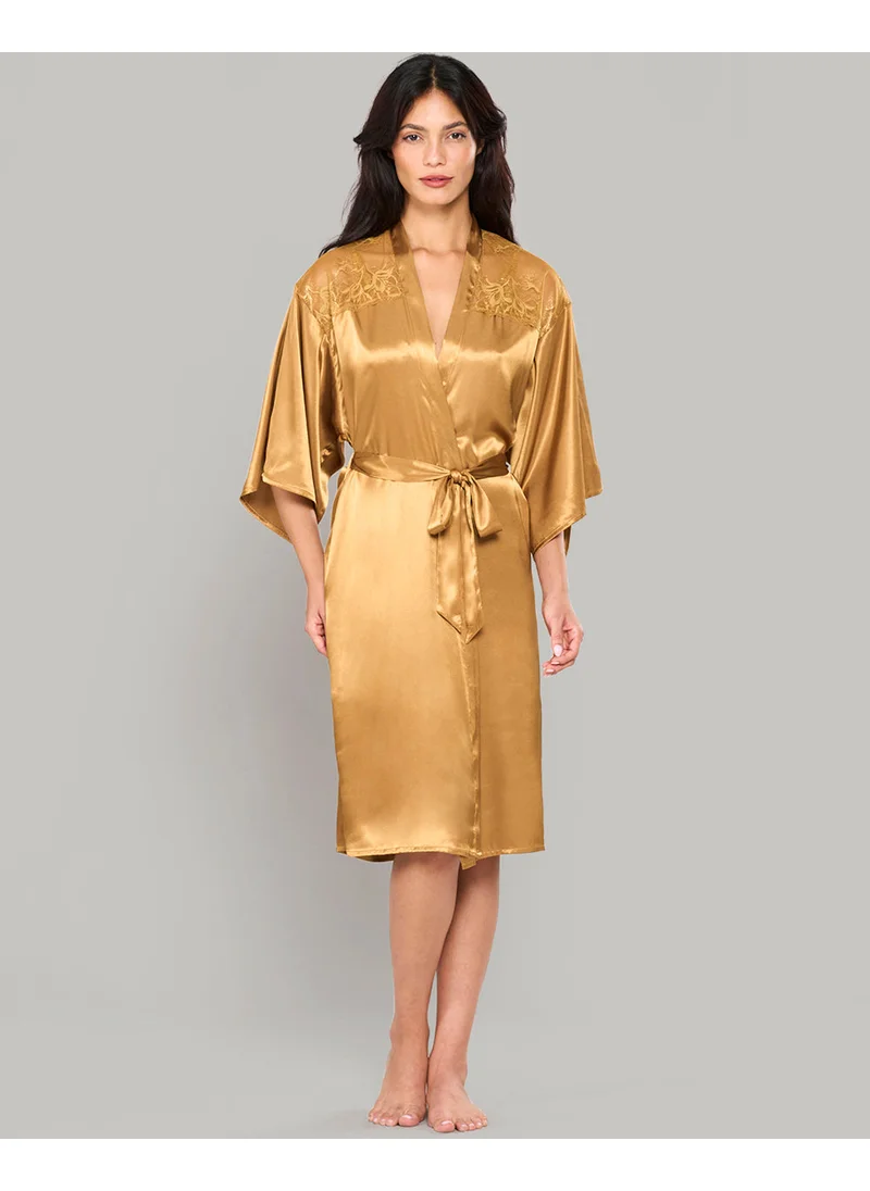 La Senza La Senza Satin Robe With Lace Inset