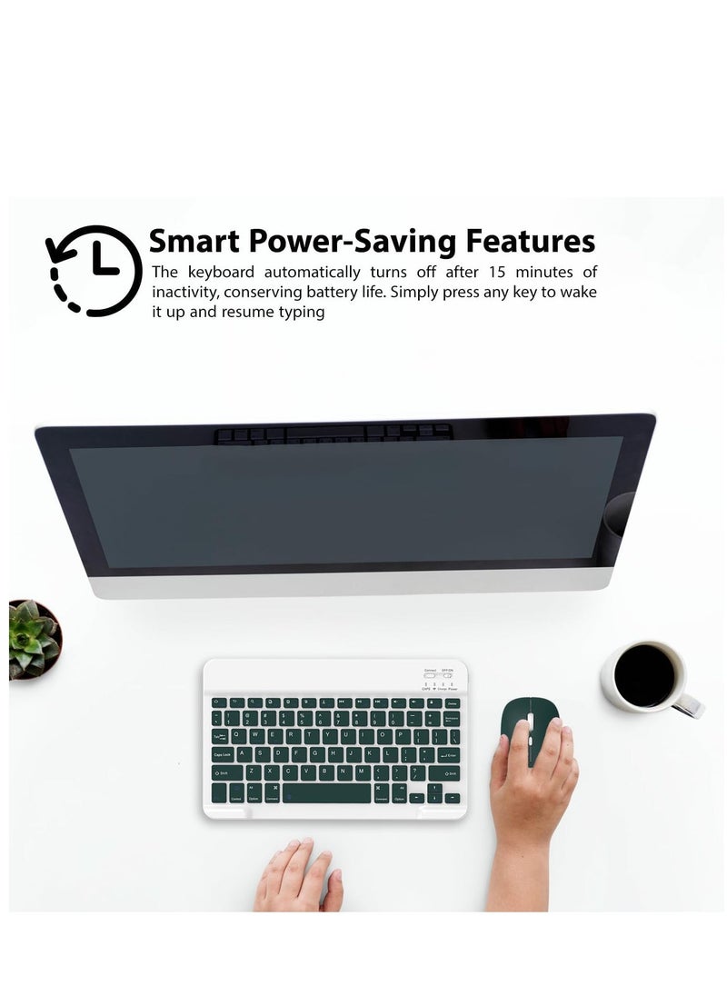 ELTRAZONE Set of Rechargeable Bluetooth Keyboard and Mouse - Portable Wireless Mouse/Keyboard Set - Android/iOS/Windows - Smart Phone/Tablet/PC - iPhone iPad Pro Air Mini, iPad OS/iOS (PINK) - Image 2