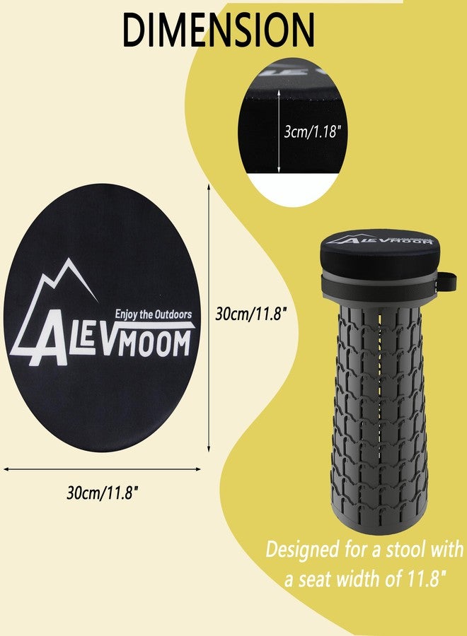 ALEVMOOM Thick Seat Cushion for 19.7" Telescopic Stools (Exclude Stool), D 11.8"(30cm) Chair Pads with Soft Foam and Three Pegs Fit in Round Collapsible Folding Stools (Cushion Only) - Image 2