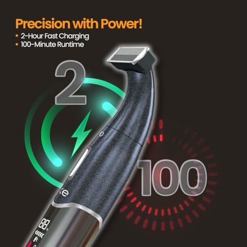Airluxe Electric Hair Trimmer for men | 100 Min Runtime | Digital Display | Body & Beard hair trimming machine for man | One Blade design | Fully Waterproof | 1 Year warranty - Image 4