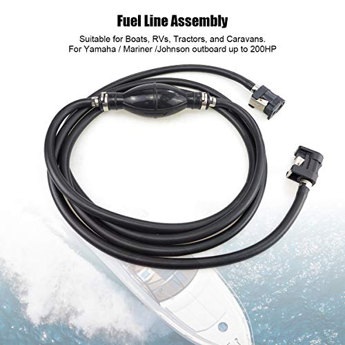 AUGREX 5/16'' 8mm Fuel Line Assembly, 10ft Fuel Hose Line Fit for Yamaha Outboard Marine Boat Motor, Fuel Gas Hose Line Assembly, Rubber - Image 2