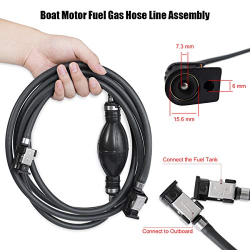 AUGREX 5/16'' 8mm Fuel Line Assembly, 10ft Fuel Hose Line Fit for Yamaha Outboard Marine Boat Motor, Fuel Gas Hose Line Assembly, Rubber - Image 4