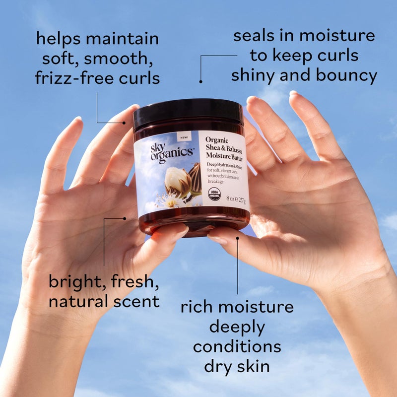 Sky Organics - Organic Shea Butter, Deep Hydration Hair & Skin Nourishing Butter for Curly Hair, Frizz Control, and Smooth Skin â€“ Organic Plant Oils Blend â€“ Vegan, Cruelty-Free - Image 5