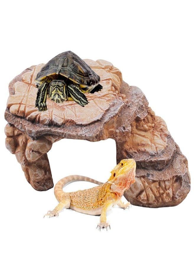 MUYG Turtle Basking Climbing Platform Resin Basking Platform for Turtles Aquarium Fish Tank Ornament Reptile Climbing Ramp Decorations Tortoise, Gecko and Beard Dragon - Image 1