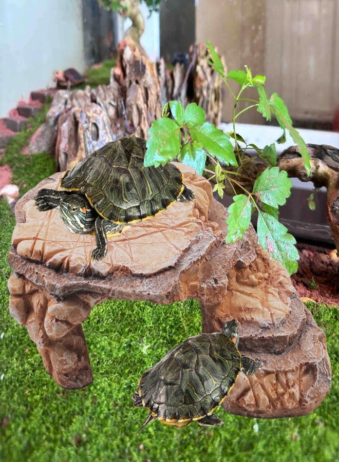 MUYG Turtle Basking Climbing Platform Resin Basking Platform for Turtles Aquarium Fish Tank Ornament Reptile Climbing Ramp Decorations Tortoise, Gecko and Beard Dragon - Image 3