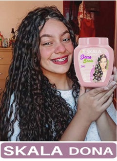 SKALA Skala Donna 2-in-1 Hair Treatment and Oil Bath Cream, 100% Vegetarian, for Styling Wavy, Curly and Straight Hair It Works to Moisturize and Define the Shape of the Strands. It Is Rich in Extracts of Sunflower Oil, Coconut Oil, Avocado and Flaxseed Oil (1000g)  - Image 5