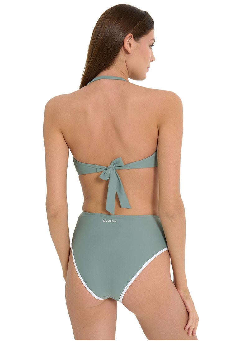 Joss Joss Women’s Olive & Green Swim Bodice – Adjustable Straps, Quick-Dry Elastic Fabric, Stylish and Comfortable for Pool & Beach Days  - Image 2