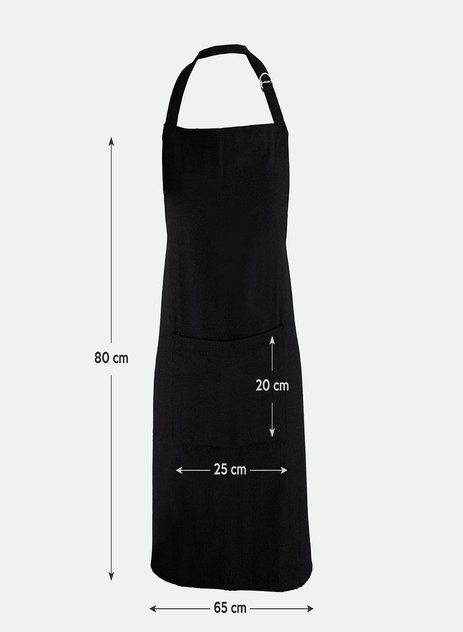 Ecotribe Cotton Apron for Kitchen-Adjustable Belt-Unisex Apron with Utility Pocket-Cooking Kitchen Apron-Free Size (SINGLE BLACK) - Pack of 1 - Image 5