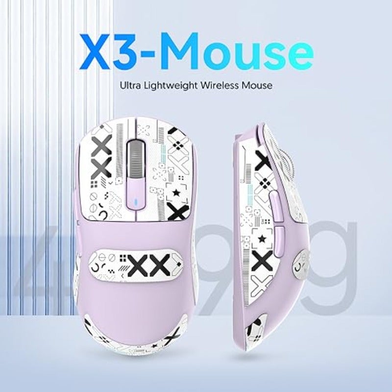 ATTACK SHARK X3 49g Superlight Mouse with Adhesive Tape PixArt PAW3395 Gaming Sensor BT 2.4G Wireless Wired Gaming Mouse 6 DPI 26000 200 Hours Battery Office Mice for Win11 Xbox PS Mac - Image 2