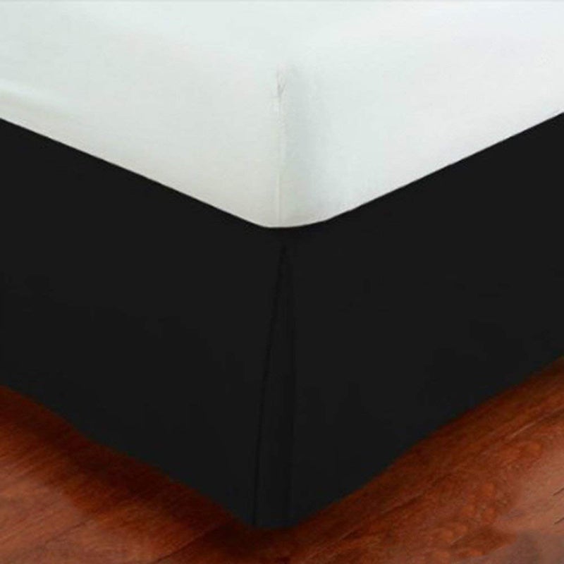 Linen Plus Linen Plus Luxury Tailored Bed Skirt 14 Drop Pleated Styling Dust Ruffled Solid New Black Queen 