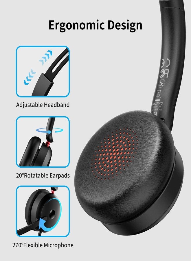 ONITOON USB-C/USB-A/3.5mm Wired Headset with Noise Cancelling Microphone | On-Ear Office Headphones for PC/Laptop | Line control & All-Day Comfort for Call Center, Video Conferencing, Remote Work,Online Class - Image 4