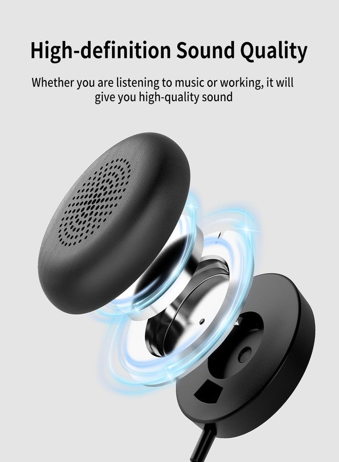 ONITOON USB-C/USB-A/3.5mm Wired Headset with Noise Cancelling Microphone | On-Ear Office Headphones for PC/Laptop | Line control & All-Day Comfort for Call Center, Video Conferencing, Remote Work,Online Class - Image 3