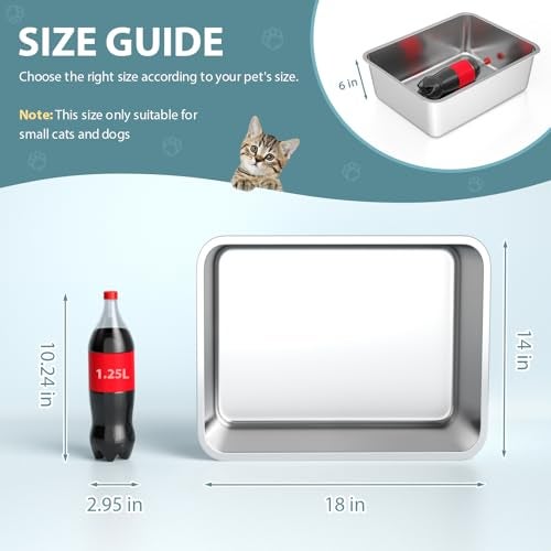 WENBOKMIN Stainless Steel Litter Box - Cat Litter Box Easy to Clean, Never Absorbs Odor, Stains, or Rusts - Silver (17.7" L x 13.5" W x 6" H) - Image 2