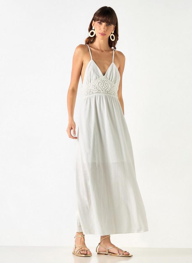 تواكستريمز فستان ماكسي مزين بالدانتيل - Image 1