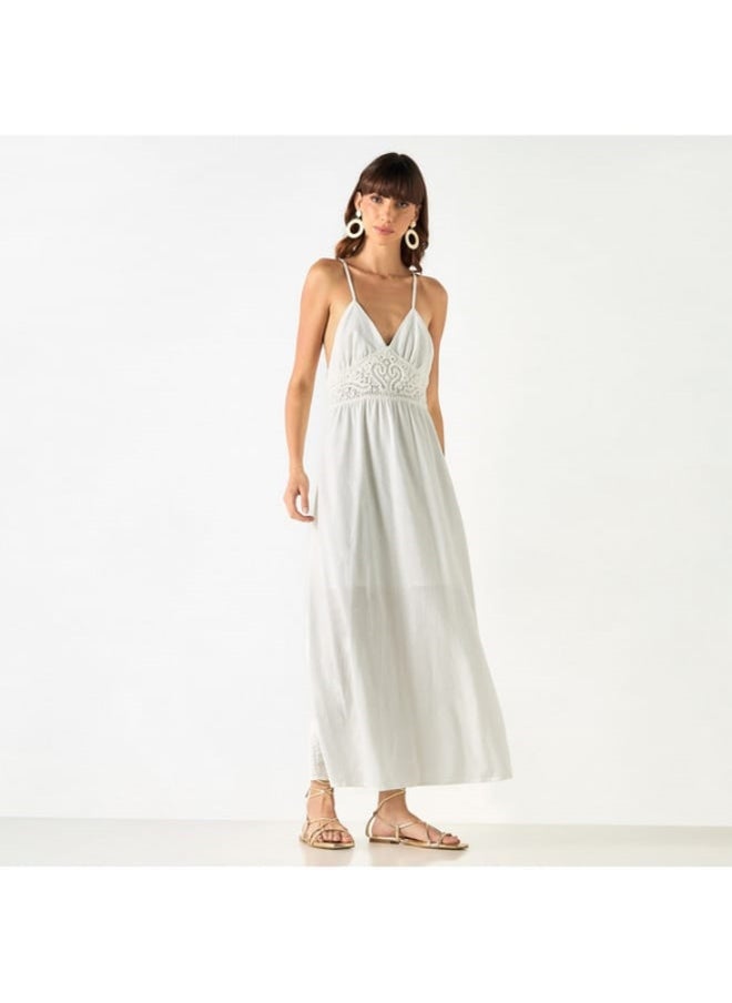 2Xtremz - 2Xtremz Lace Detail Sleeveless Dress with V-neck and Racerback - Image 1