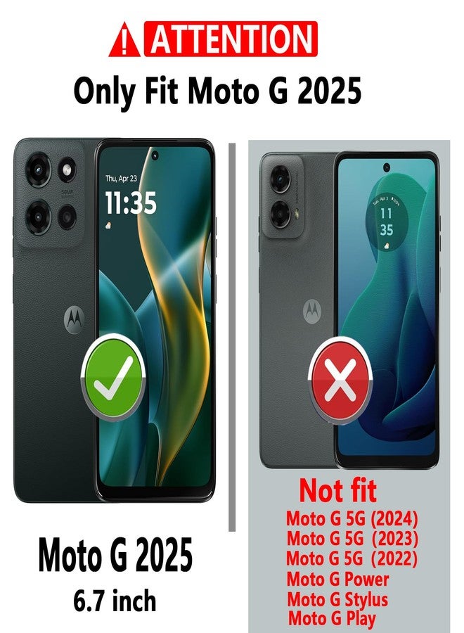 YZOK جراب لهاتف Moto G 2025، مع غطاء عدسة الكاميرا وواقي شاشة عالي الدقة، [بمواصفات عسكرية] جراب واقٍ مقاوم للصدمات مع مسند للسيارة لهاتف Motorola G 2025، أسود - Image 2