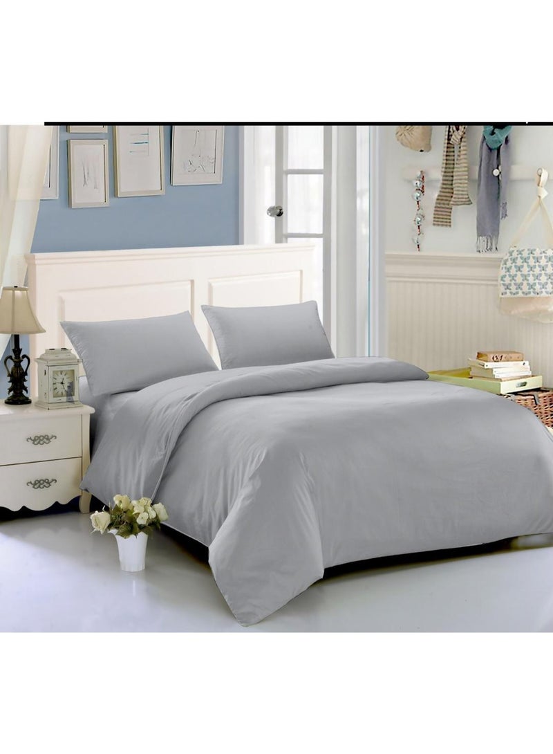 أيه دابليو دي طقم مفروشات سرير فندقي مع لحاف وشرشف مطاطي و4 أكياس مخدة | خامة قطن صناعي مايكروفايبر ناعمة، تصميم عصري، سهل العناية، مقاس سوبر كينغ