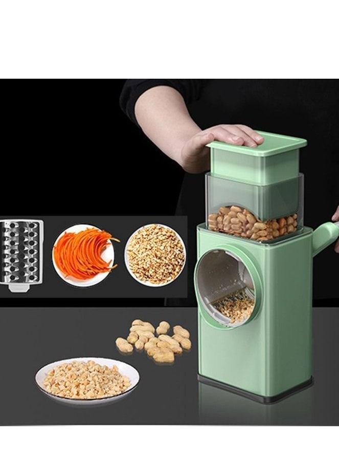 Multifunctional Vegetable Cutter Chopper Rotary Cheese Grater 3-in-1 Shredder Slicer Grinder Salad Maker Machine with Stainless Steel Roller Blades for Vegetable Fruit Nut  - Image 3