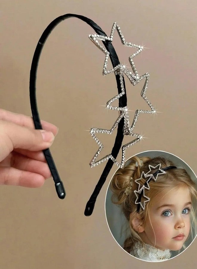 EvoNest Crystal Stars Rhinestone Headband, Fashion Hair Accessory for Girls (4 Years) - Image 2