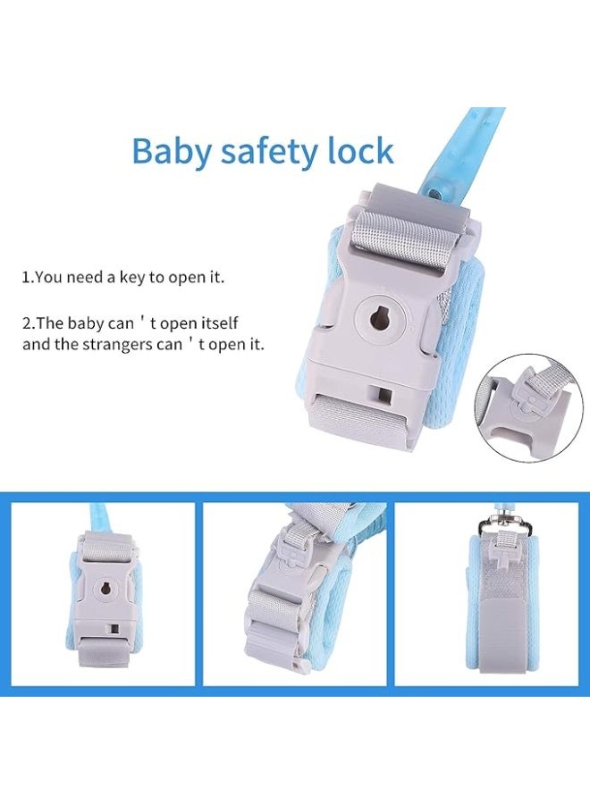 1.5m Toddler Leash, Kid Leash Anti Lost Wrist Link with Key Lock, Upgraded Baby Leash with Safety Wristband Rope for Babies Toddlers Child Kids (Blue) - Image 4