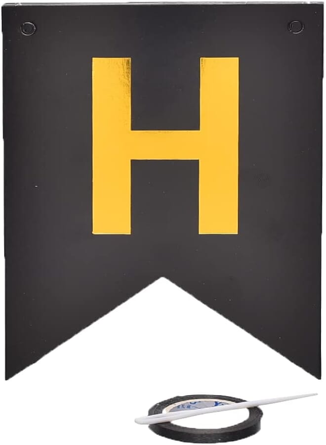 Party Banner With Happy Birthday Design And Stripe For Party Decoration - Black Gold 