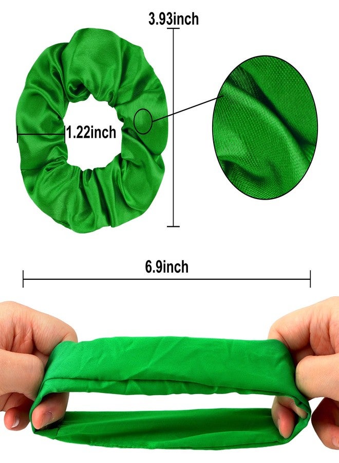 Semato 20 Pacs Matte Satin Scrunchies Bridesmaid Proposal Gifts Hair Ties Scrunchies for Women Girls Bachelorette Party Favors (Green) - Image 4