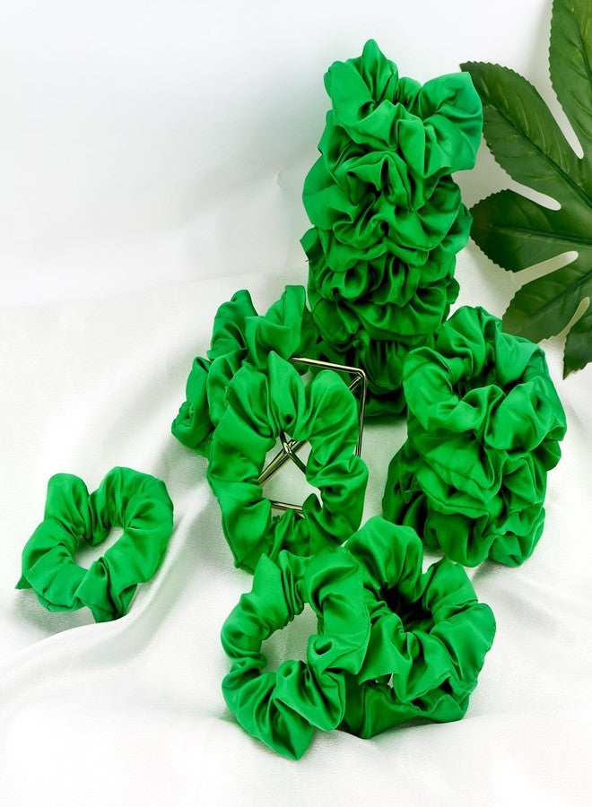 Semato 20 Pacs Matte Satin Scrunchies Bridesmaid Proposal Gifts Hair Ties Scrunchies for Women Girls Bachelorette Party Favors (Green) - Image 2