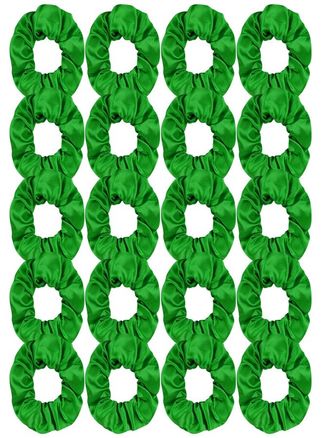 Semato 20 Pacs Matte Satin Scrunchies Bridesmaid Proposal Gifts Hair Ties Scrunchies for Women Girls Bachelorette Party Favors (Green) - Image 1