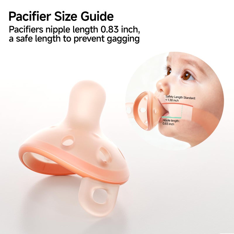 Garkoko Baby Pacifiers 0-6 Months Breast Like Shape Pacifiers BPA-Free One-Piece Silicone Newborn Pacifier for Breastfed Babies, 2pcs for Best Value - Image 4