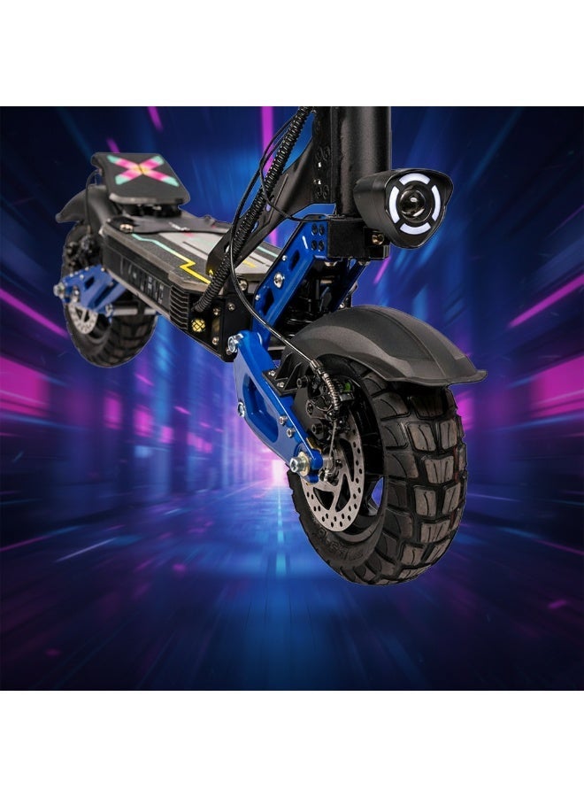 Lucky Liang L3 Pro Folding Electric Scooter with Seat, 1500W Motor, 60KM/H Top Speed, 65KM Range, 48V 25AH Battery, Off-Road Tires, Dual Suspension, Bluetooth Speaker, RGB Lights - Image 4