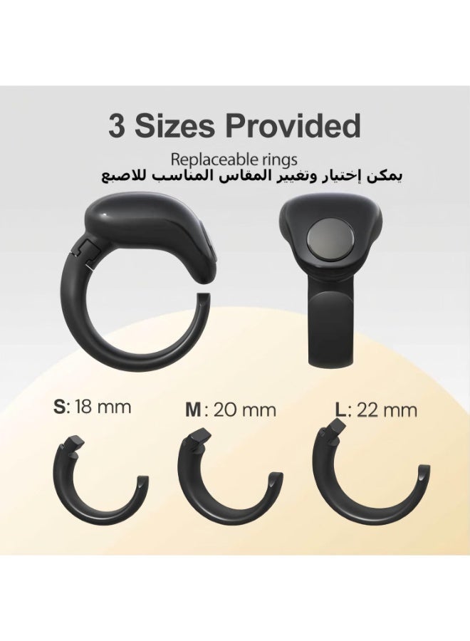 خاتم ذكر ذكي، عداد تسبيح رقمي بشاشة OLED، مقاس قابل للتبديل، تطبيق بلوتوث، تنبيهات بالاهتزاز، تنبيهات الوقت، تذكير بالتسبيح، بطارية تدوم طويلاً، مقاوم للماء والغبار، هدية مثالية للمسلمين - بنفسجي - Image 3
