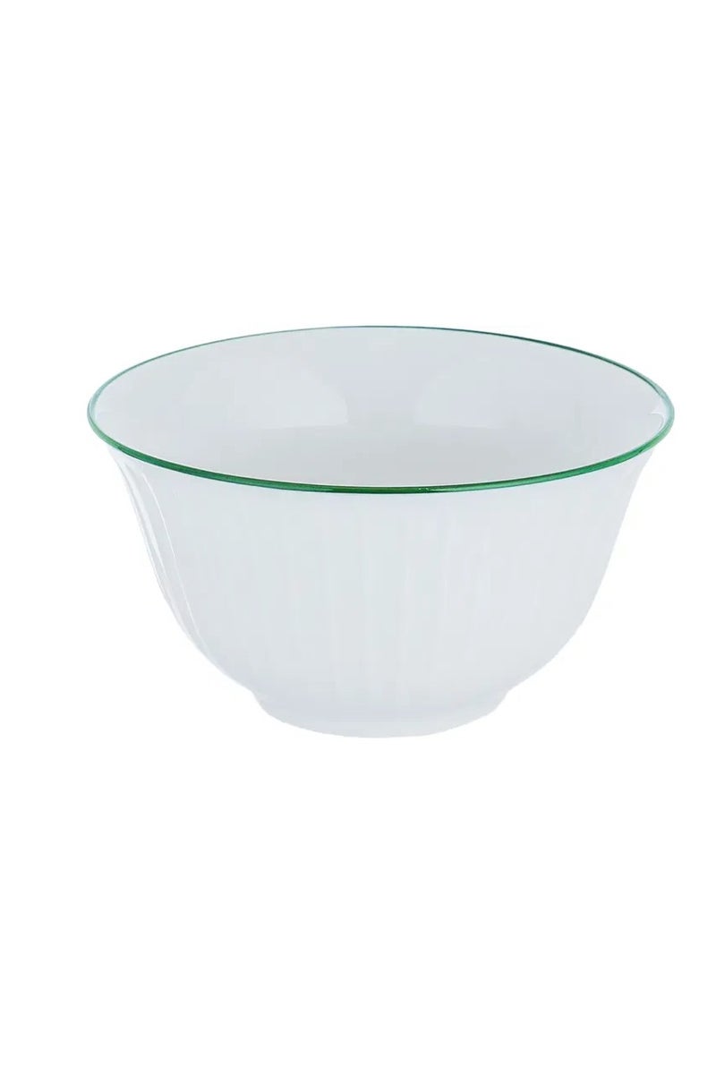 السيف غاليري طقم سفرة بورسلان بنقش أخضر السيف غاليري، 24 قطعة - أبيض - Image 2