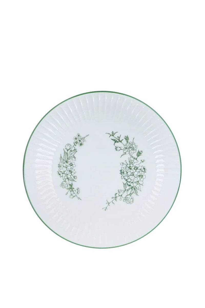 السيف غاليري طقم سفرة بورسلان بنقش أخضر السيف غاليري، 24 قطعة - أبيض - Image 4