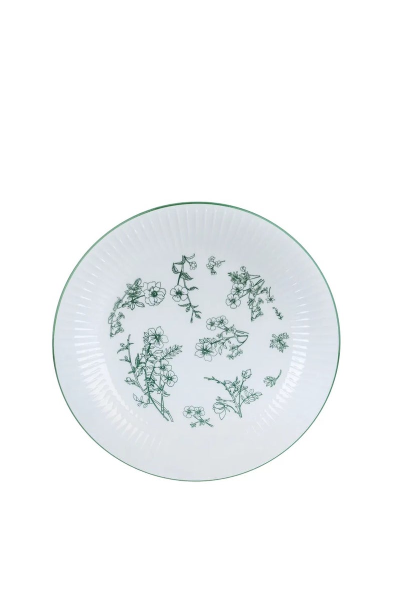 السيف غاليري طقم سفرة بورسلان بنقش أخضر السيف غاليري، 24 قطعة - أبيض - Image 5