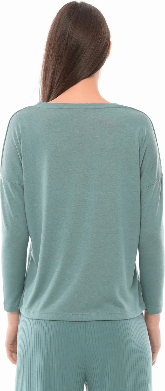 Defy's Women's Slit Detail Long Sleeve T-Shirt