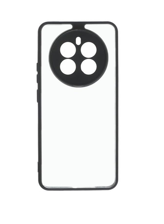 غطاء حماية خلفي شفاف من السيليكون بحواف ملونة لهاتف Realme 13 - أسود CFSBAT3-1483 - Image 1