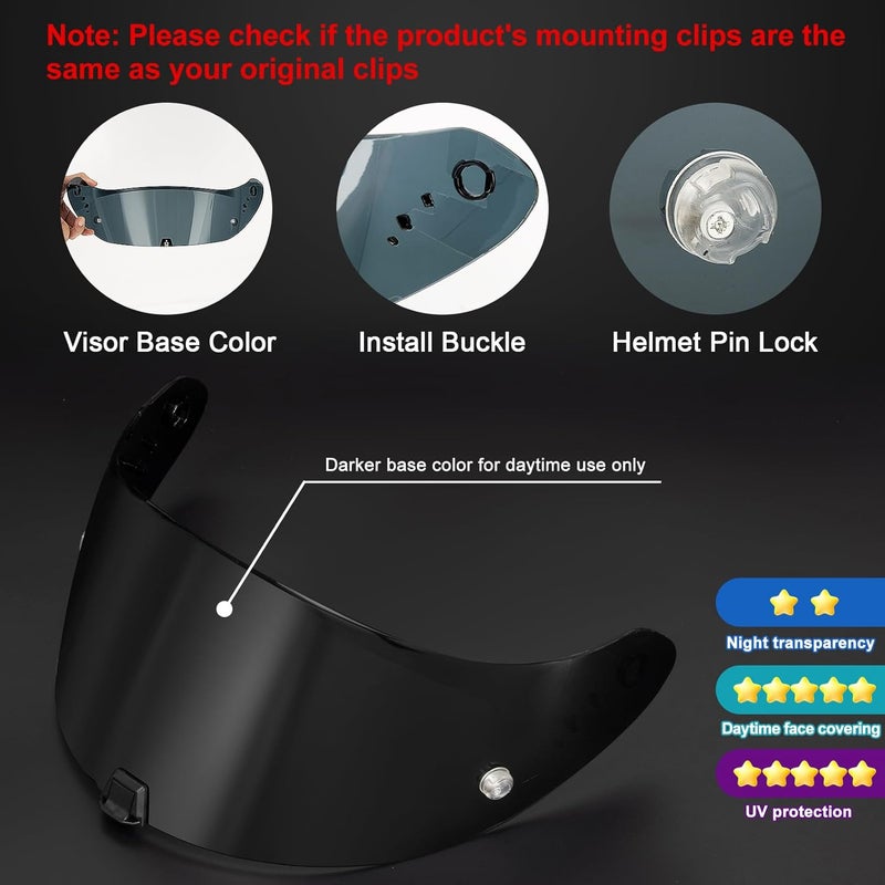 PSLER Helmet Visor for EXO 520 1400 R1 Coloured Visor for Scorpion EXO 391 520 1400 R1, UV Protection Motorcycle Accessories Replacement for Protective Visor Cost effective fine quality - Image 3
