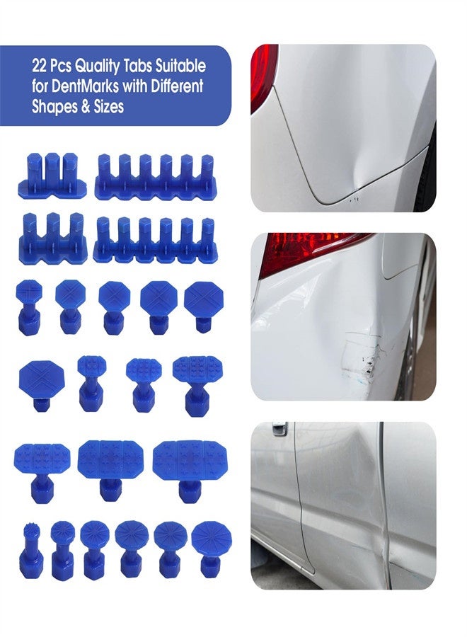 Car Dent Puller Kit Auto Paintless Body Dent Puller, T bar Dent Repairing kit, with Slide Hammer, Dent Removal Glue Pulling Tabs, Efficient Automobile Body Repairing - Image 4