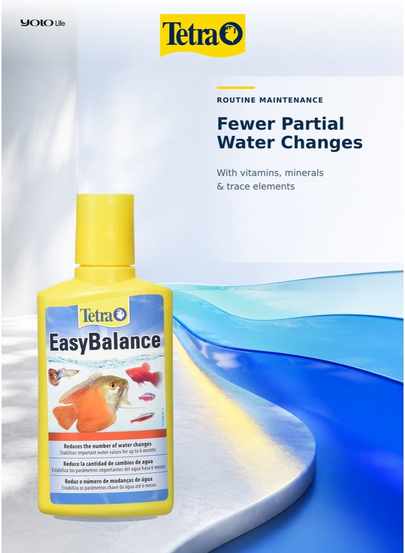 تترا Tetra EasyBalance 250 مل، معالج مياه لأحواض الأسماك للمياه العذبة، يثبت درجة الحموضة pH والعسر الكربوني KH، يقلل النترات والفوسفات، يطيل فترة تغيير الماء حتى 6 أشهر، يعالج 1000 لتر - Image 4