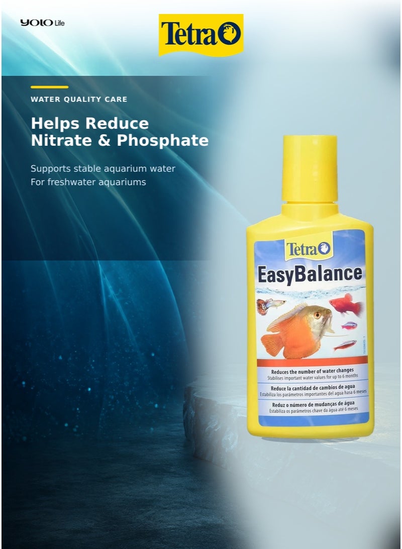 تترا Tetra EasyBalance 250 مل، معالج مياه لأحواض الأسماك للمياه العذبة، يثبت درجة الحموضة pH والعسر الكربوني KH، يقلل النترات والفوسفات، يطيل فترة تغيير الماء حتى 6 أشهر، يعالج 1000 لتر - Image 5