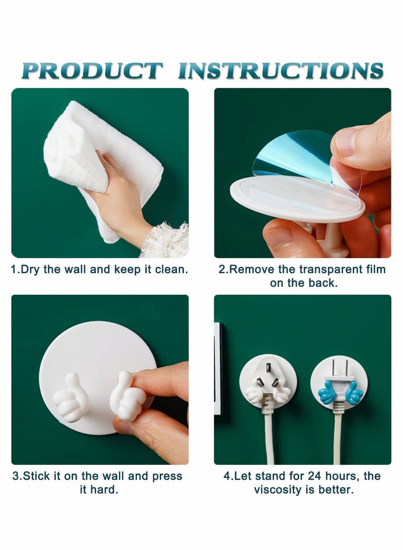 Self Adhesive Hooks Heavy Duty Thumb Wall Hook for Hanging Towel,Key,Clothes, Plug Round Thumb Hook for Hanging in Kitchen Bathroom Dorm Room Storage Organization 12 Pcs - Image 4