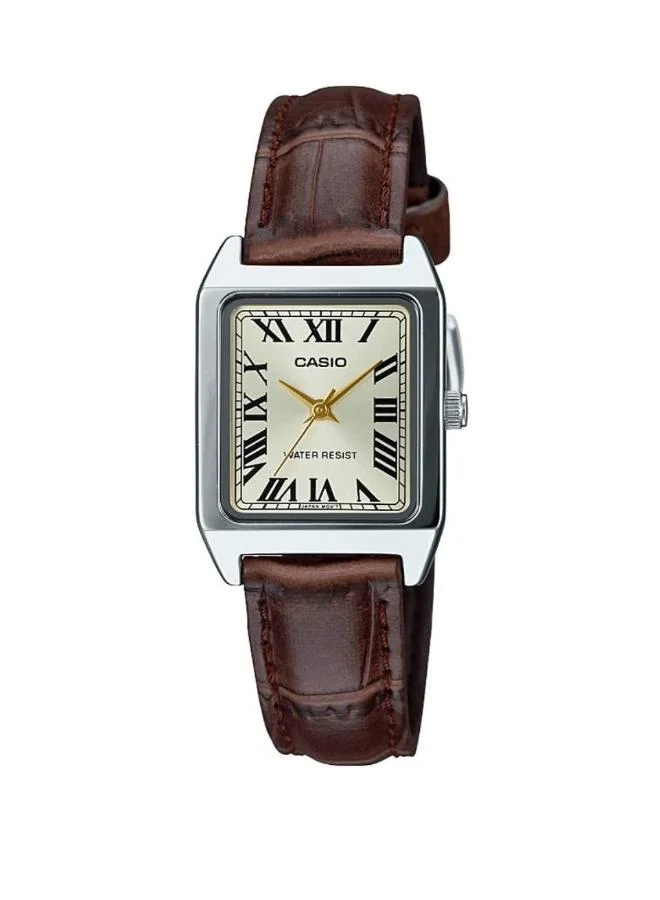 كاسيو Women's Leather Analog Watch LTP-V007L-7E2UDF - 22 mm