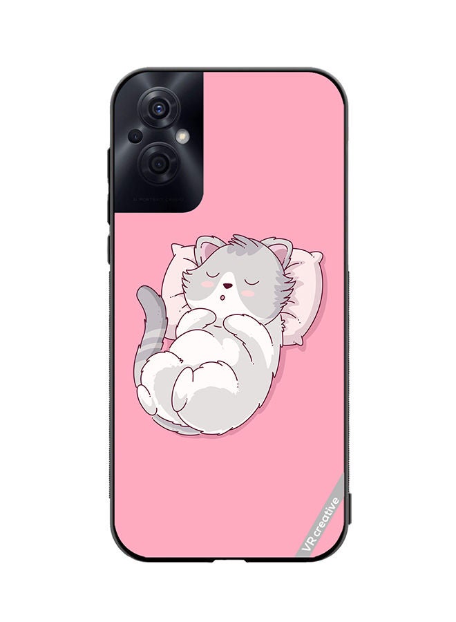 VR CREATIVE Protective Case Cover For Oppo Reno8 Z Cozy Cat Design Multicolour - Image 1