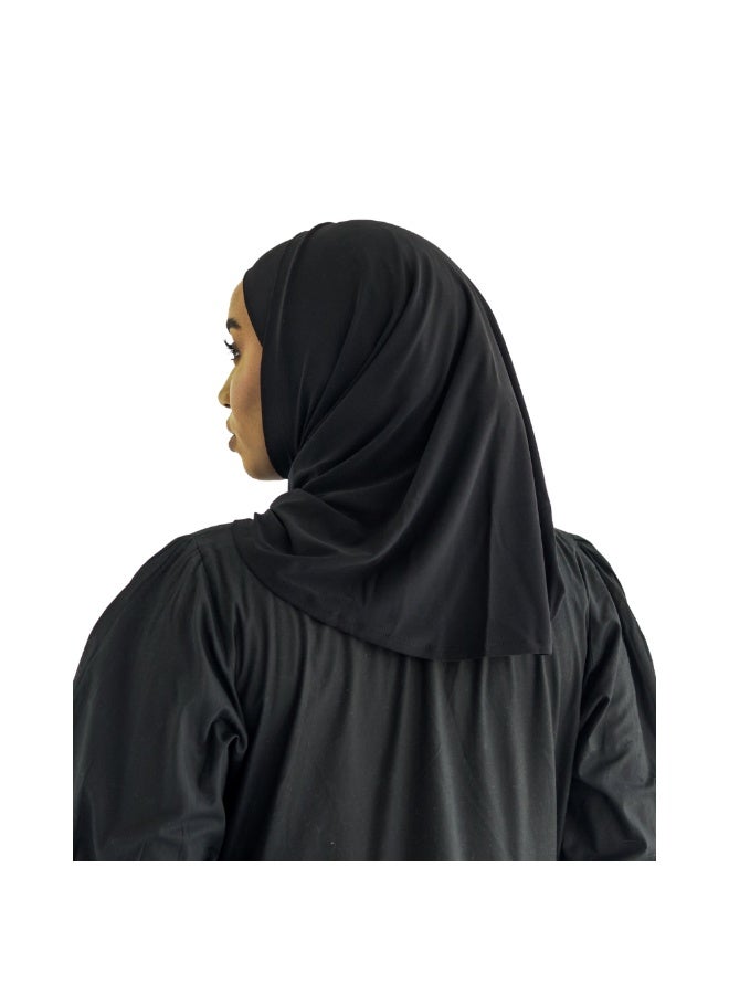 التوبة حجاب ليكرا قطعتين  - لون أسود - Image 4