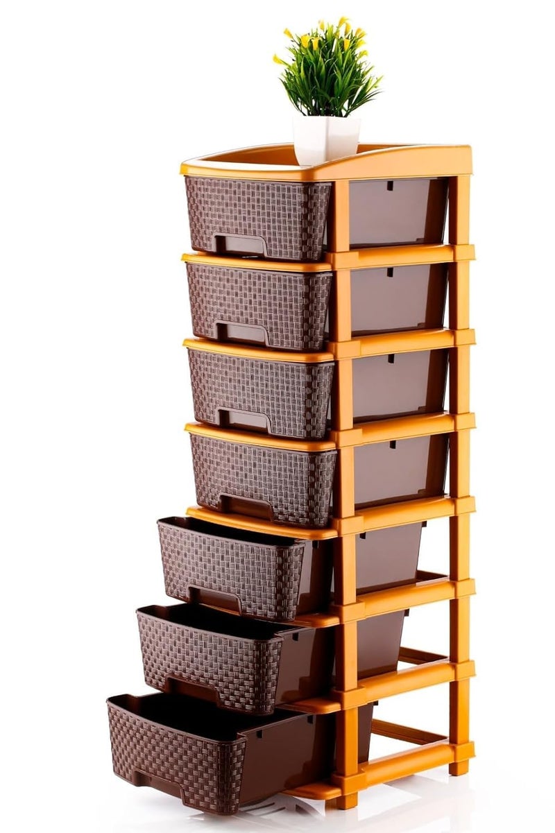 HORPIN نظام درج بلاستيكي modular بحجم 7 XL للمكتب المنزلي والمستشفى وصالون المدرسة والأطباء والأطفال أبعاد المنتج عند التجميع 30 سم × 39 سم × 115 سم بني 7 XL - Image 3